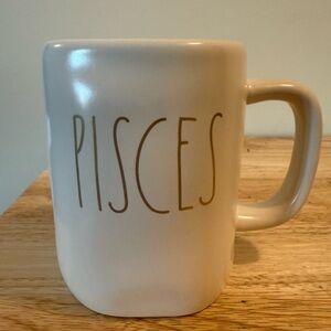 Rae Dunn Pisces Mug - Cream with Gold Lettering